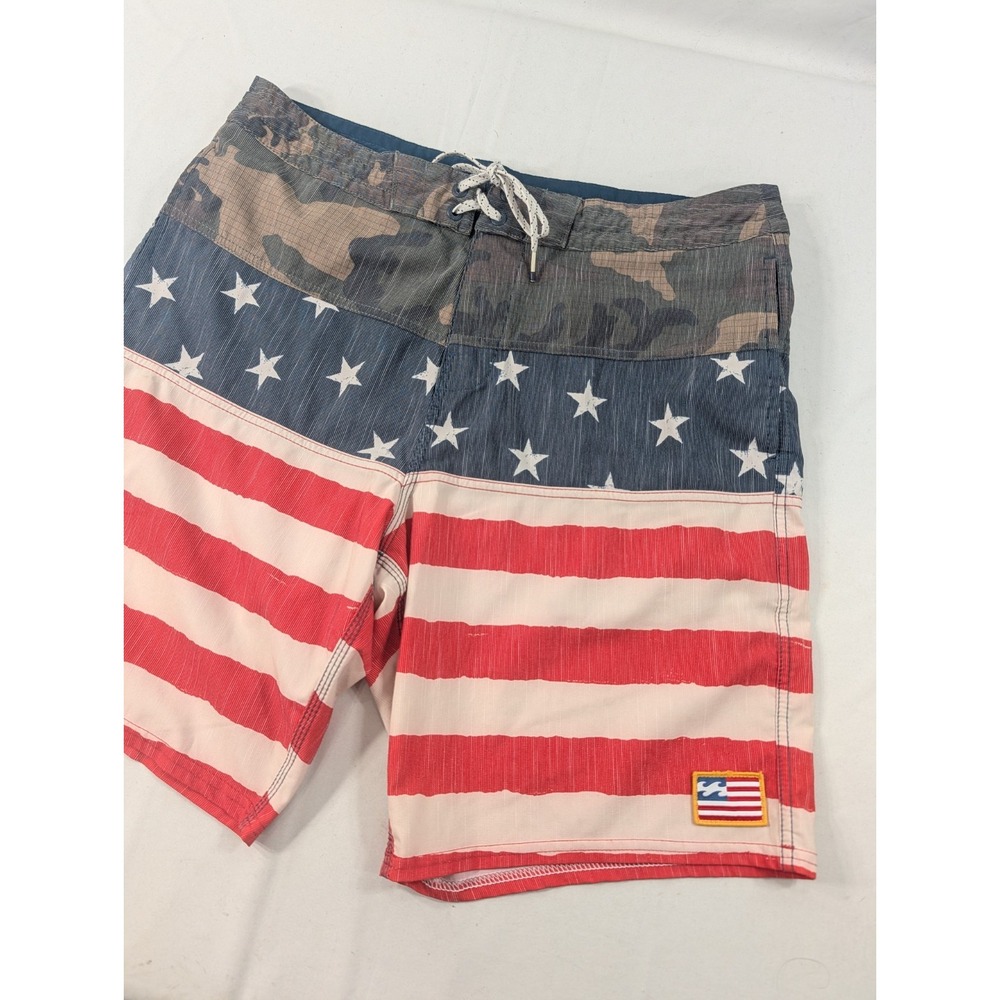 Billabong Tribong Lo Tide Recycler American Flag Camo Boardshorts Size 32